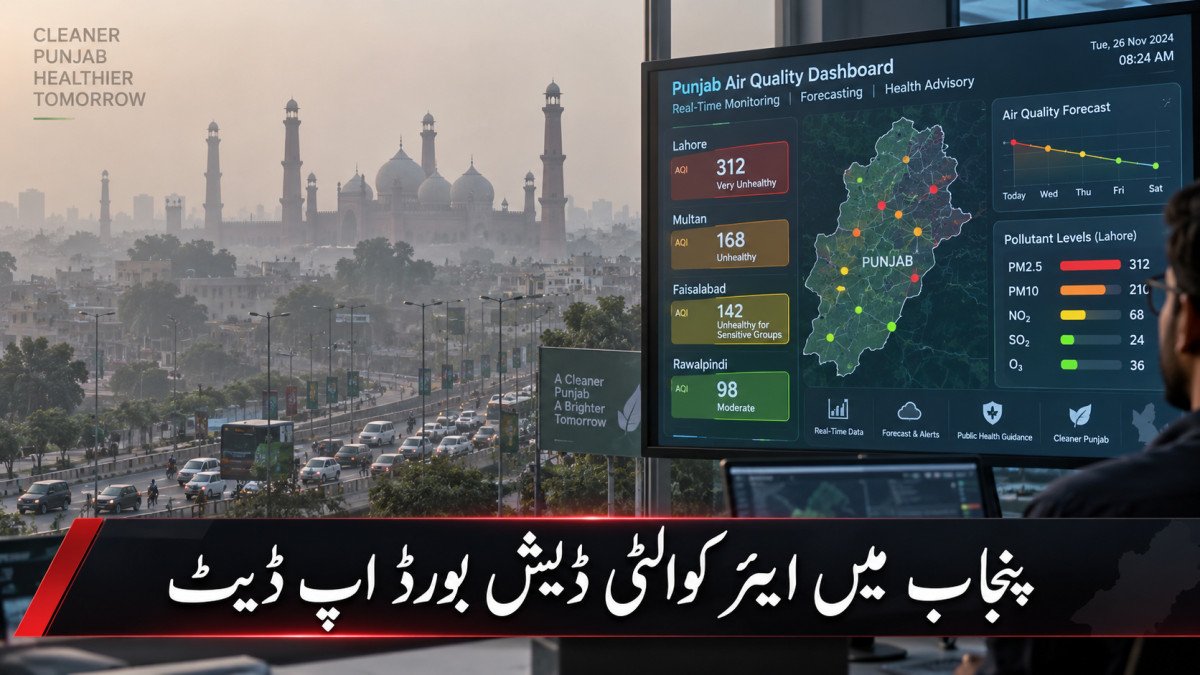 پنجاب میں ریئل ٹائم ایئر کوالٹی ڈیش بورڈ، آلودگی کی پیشگی نگرانی کے نئے فیچرز متعارف